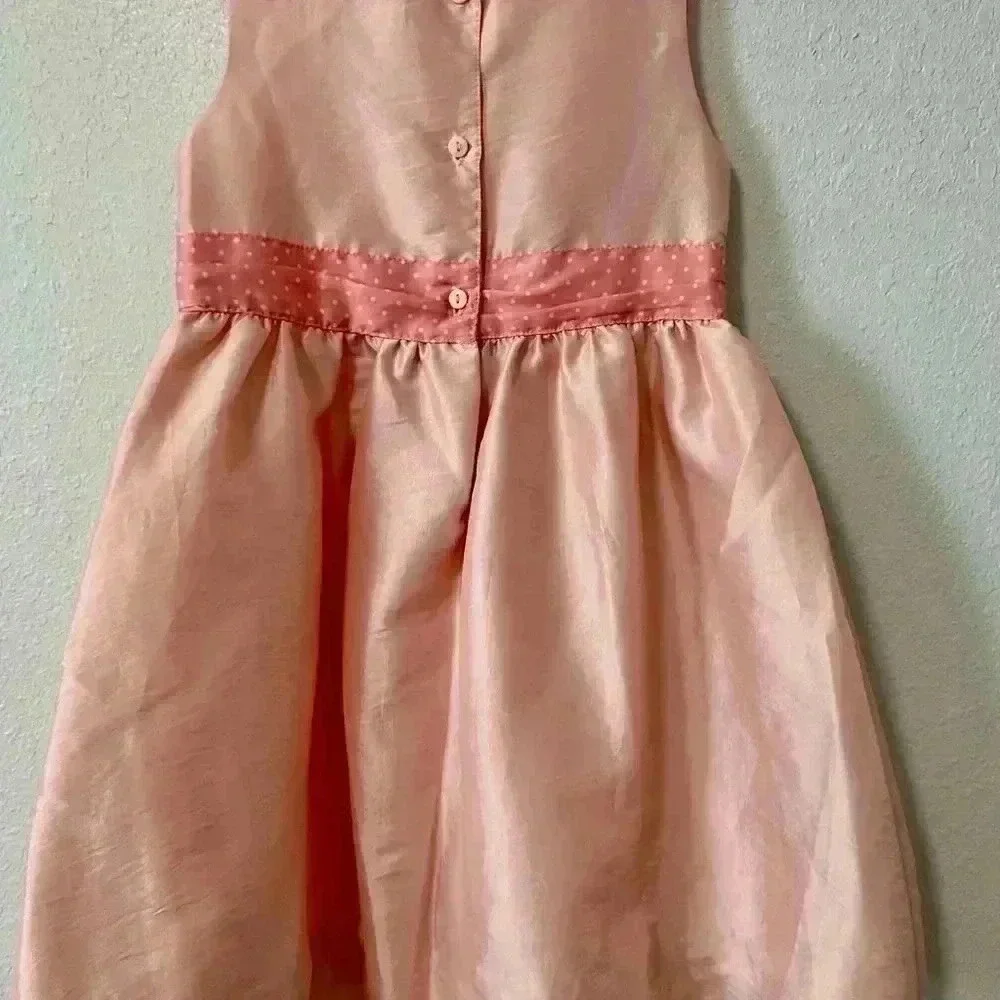 H&M girls Peach Bow Dress size 6-7 years